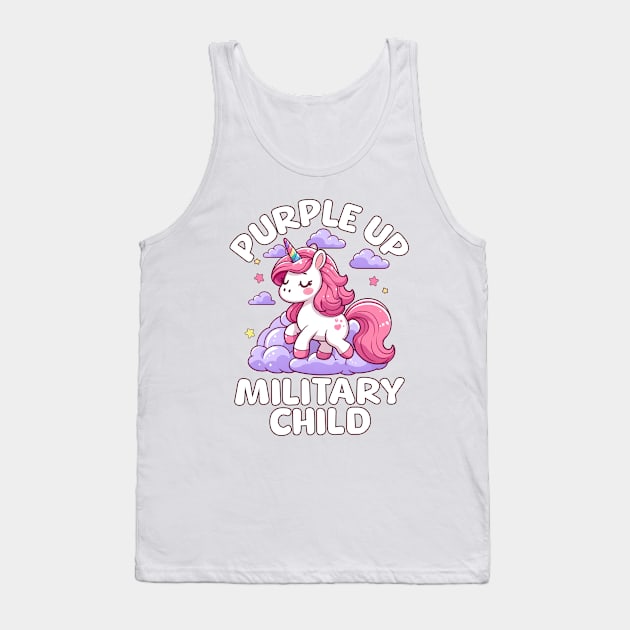 Cute Unicorn Purple Up Military Child Tank Top by alcoshirts